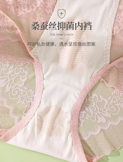 Plus size Luxury High Waist Panties Women Summer Sexy Hollow Underwear Cotton crotch Breathable Briefs Lingerie Lace Underpants