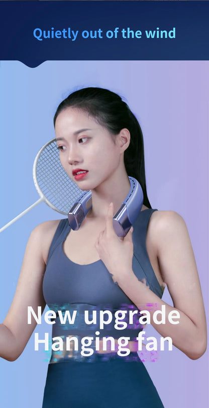 Portable Neck Fan Wearable Air Conditioner USB Rechargeable Air Cooler 5 Speed Electric Fan for Outdoor Ventilator 5000mAh Fans