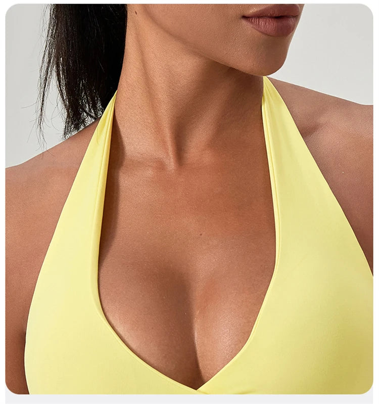 Impact Sport Bra Women High Support Push-Up Halter Workout Tank Top – Custom Logo