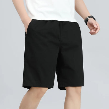 Plus Size Men's Shorts - Breathable Cotton Summer Casual Knee Length Fitness Shorts