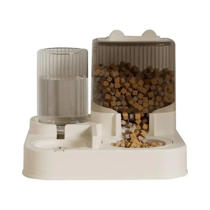 Qq-Cat Feeder And Water Dispenser Self-Feeding Kitten Food Feeder Large Capacity Cat Food Dispenser Multifunctional Pet Food