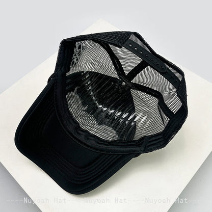 New Unisex Personal Devil Horns Letters Embroidery Baseball Hats Breathable Mesh Sunshade Hip Hop Trucker Caps Versatile Outdoor