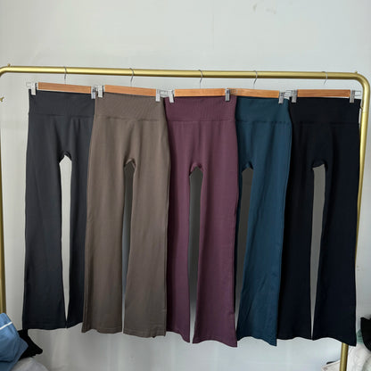 High Waisted Compression Without Awkward Lines Micro Flared Yoga Outdoor Wear Seamless Elastic Fitness Pants Lifting Leggings