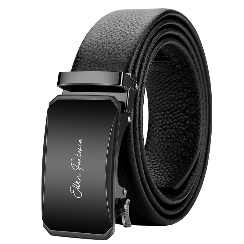 Genuine Leather Belt - Adjustable Men’s Ratchet Belt | Metal Buckle, Durable Cowhide Strap