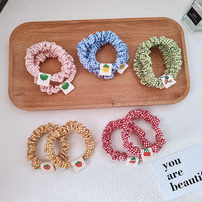 2PC Cherry Strawberry Elastic Hair Bands Set Women Girls Kids Hair Ties Rubberband Hair Accessories Scrunchy Rope