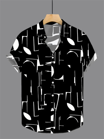 Simple Men's Shirt 3D Printed Retro Fashion Topshort Sleeve Beach Sweatshirt Street Hawaii Short Sleeved Shirt Men's Clothing