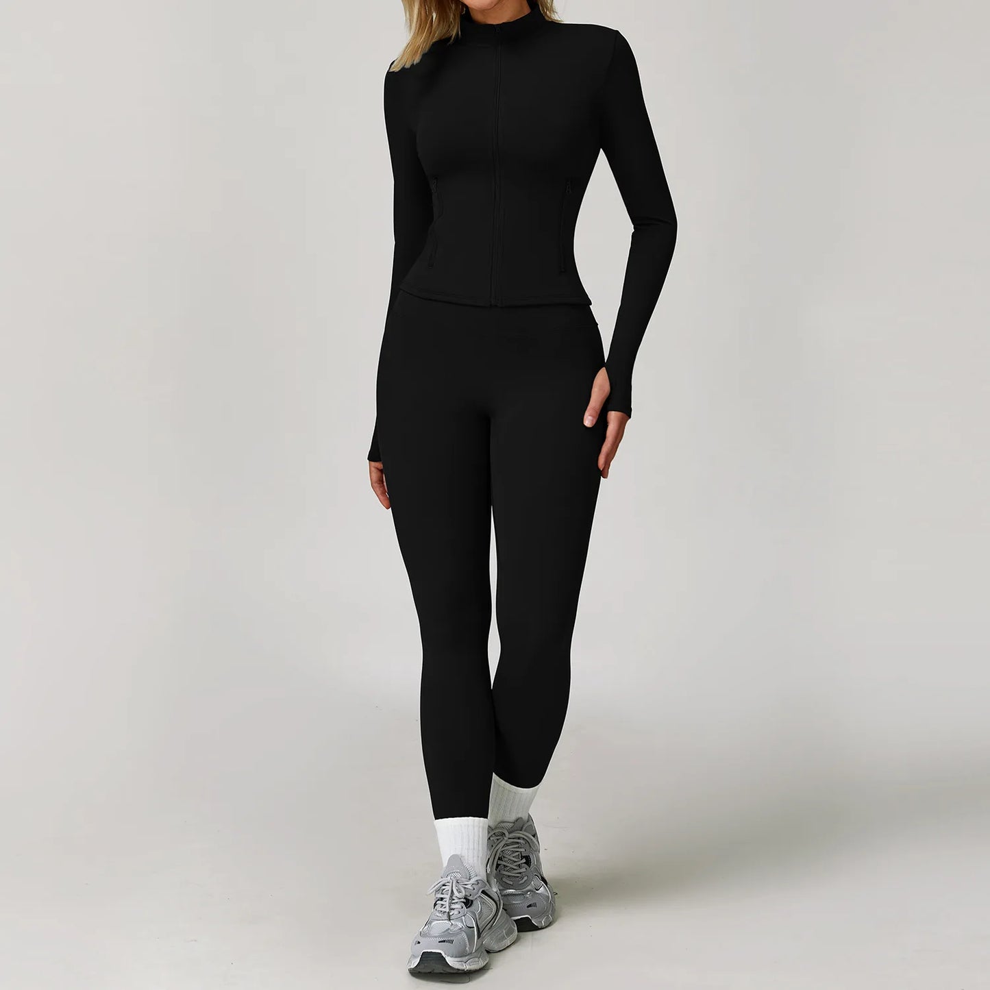 Women Yoga Sports Set - Running Fitness Outfit with Super Elastic, Breathable Gym Tracksuit