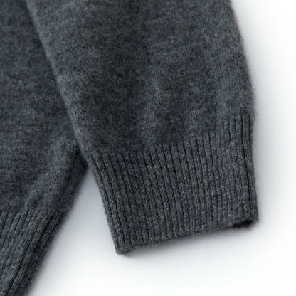 CHICUU Men's 100% Cashmere Sweater Zipper Pullover Mock Neck Long Sleeve Basic Cashmere Knitwear Autumn Winter Clothing Tops