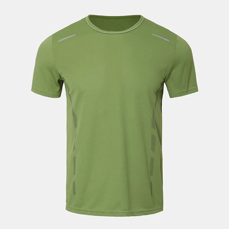 Men's Quick-Dry Sports Shirt – Multicolor Summer Running Badminton Tee with Reflective Strip
