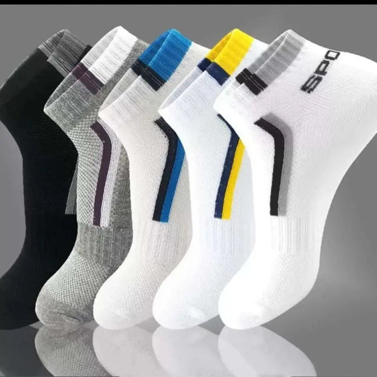 Mens Running Socks - Breathable Sweat-Absorbent Sports Socks 5 Pairs - ZOOMNSTORE