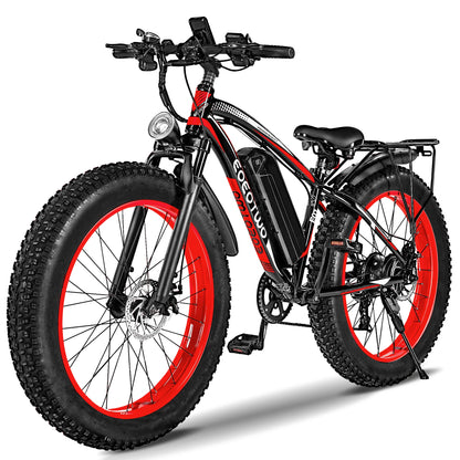 Electric Bike for Adults 1500W Peak, 34MPH 26" Fat Tire Ebike, 48V 15Ah Long Range Battery, All-Terrain Mountain Commuter E-Bike
