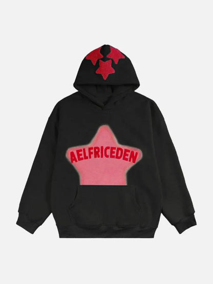 2024 Fall hip hop street graffiti hoodie women's retro casual sports baggy hoodie