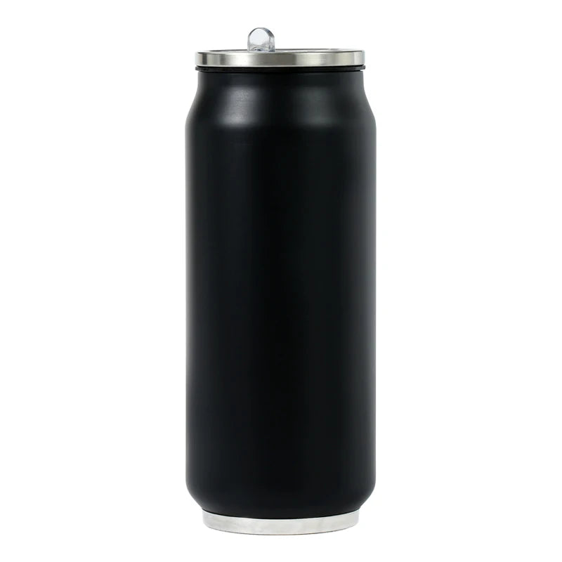 500ML 304 Stainless Steel Cola Can Thermos Custom LOGO Vacuum Cup Flask Portable Double Layers Straw Cup Water Bottle Mug