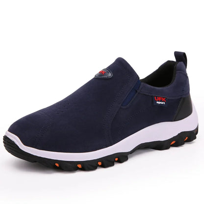 New Casual Shoes Men Sneakers Outdoor Walking Shoes Loafers Autumn Slip On Suede Leather Male Footwear Plus Size 48 49 50 MSH004