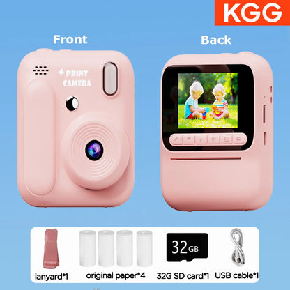 Kids Instant Camera - 32GB Digital Color Printing Camera With 1080P Video & Thermal Print