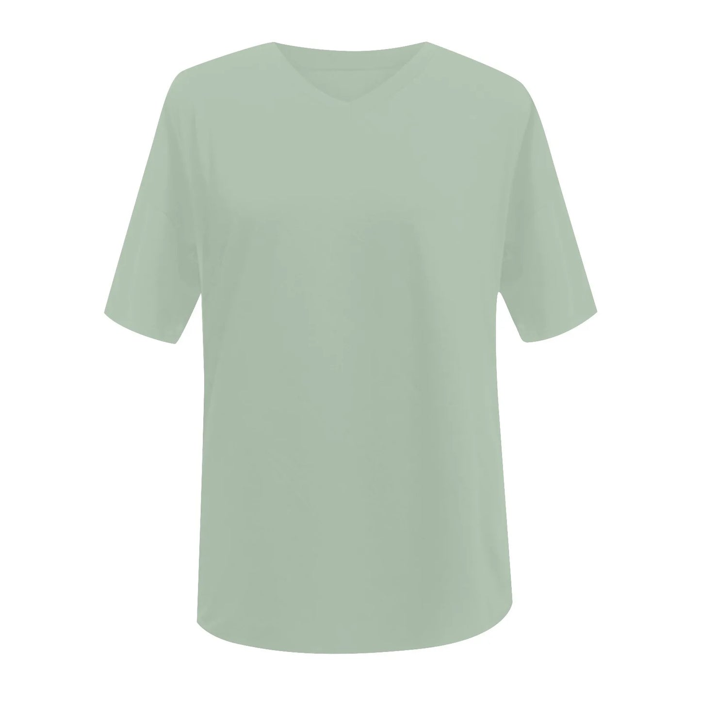 Women's Short Sleeve T Shirt - Cotton Broadcloth Polyester Fabric Top, Loose Fit Tee