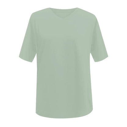 Women's Short Sleeve T Shirt - Cotton Broadcloth Polyester Fabric Top, Loose Fit Tee