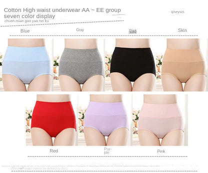 5PCS High Waist Cotton Panties Women Body Shaper Underwear Plus Size XL-4XL Fashion Girls Briefs Seamless Sexy Female Lingerie