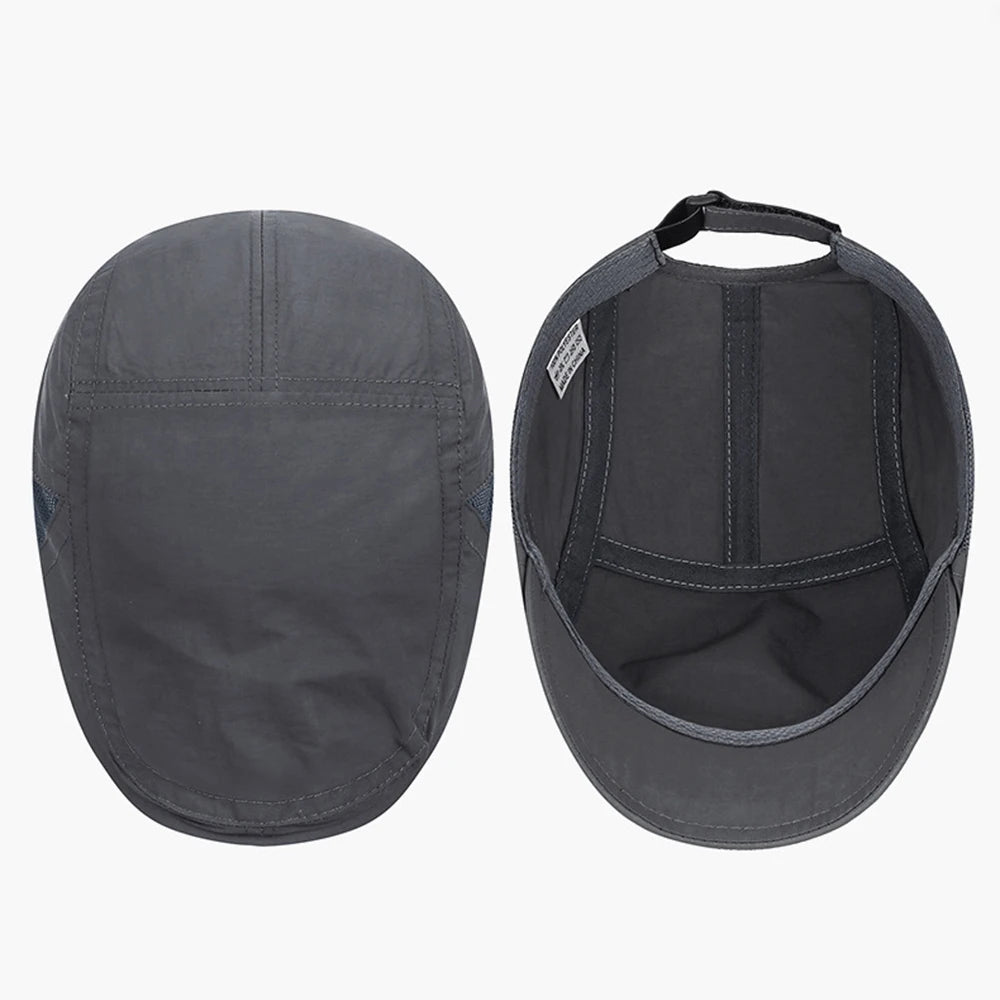 Summer Quick-Drying Thin Beret Men Women Sun Shade Newsboy Cap Breathable Mesh Peak Caps Adjustable Sun Shade Beret Hats