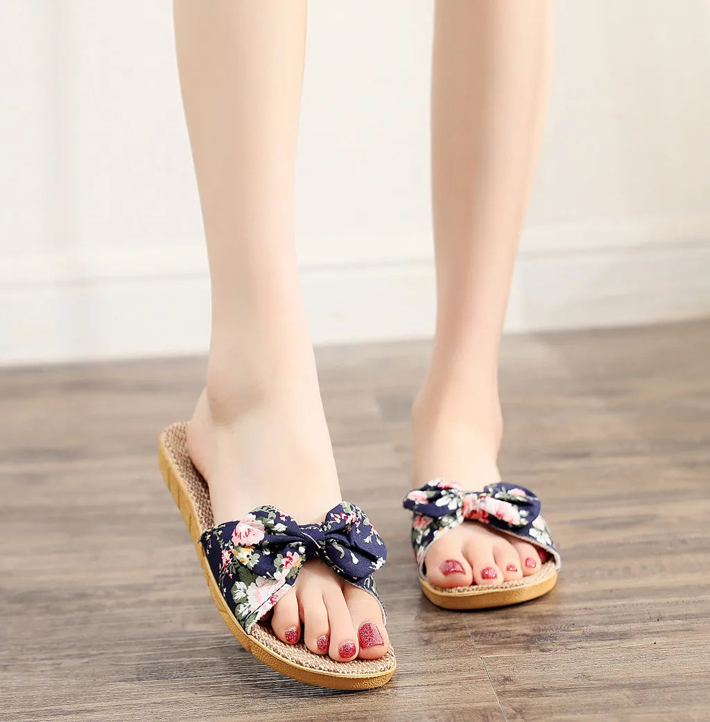 New Summer Ladies Slippers Outdoor Beach Sandals Bohemian Ethnic Style Handmade Espadrilles Platform Slippers Flip Flops Women