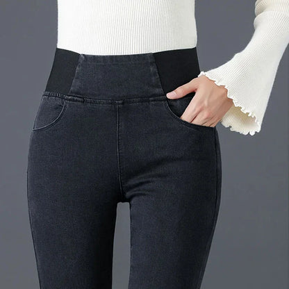 New Elastic Waist Skinny Jeans Women Spring Slim Stretch Denim Pants Vintage Pencil Vaqueros Mom Pantalones De Mujer PTKPCC