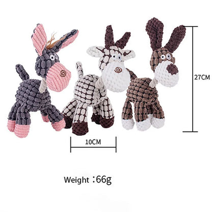 Cute Cartoon Animal Plush Pet Toy Squeaky Durable Chew Resistant Puppy Molar Interactive Play Toys Boredom Relief Dog Chewing