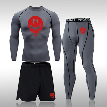 Men's Compression Running Set | Long Sleeve Running Top & Athletic Compression Gear for Fitness