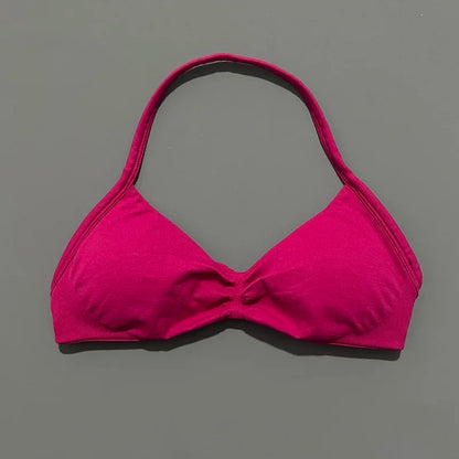 Impact Sports Bra - High Support Strappy Halter Bra With Removable Pads