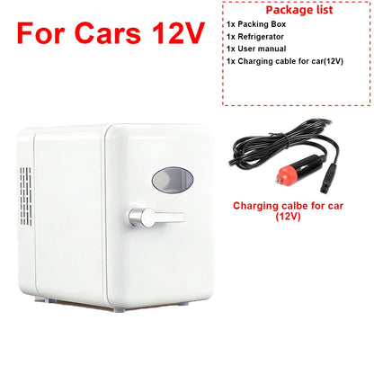 Portable 4L Mini Beauty Fridge Car & Home Dual Use Cooling Heating Refrigerator Skincare Cosmetics Makeup Face Fridge for Travel