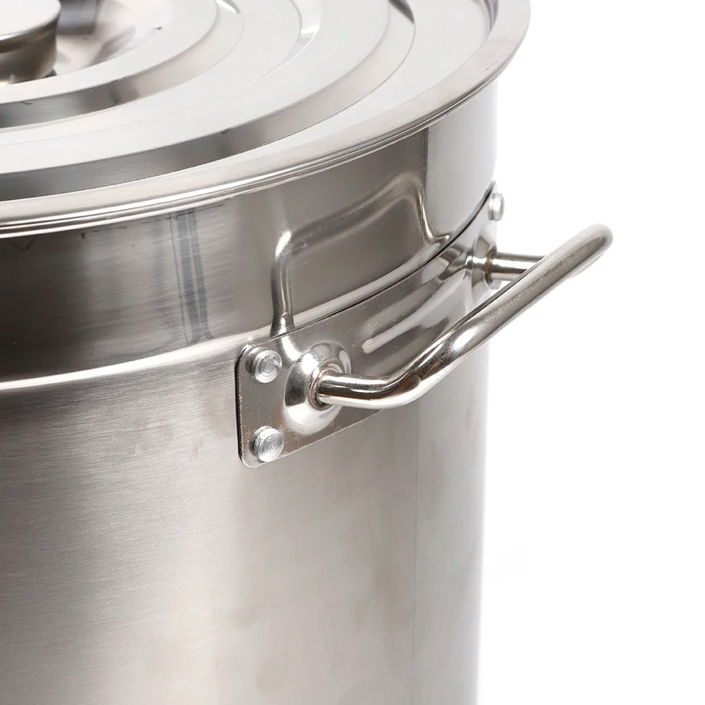 35L Stainless Steel Stock Pot – Large-Capacity Soup Pot with Lid