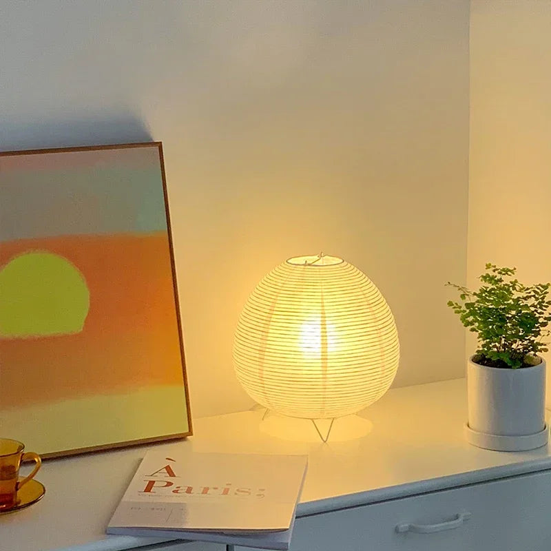 Japanese Lantern LED Table Lamp - Creative Rice Paper Light for Living Room  Bedroom Decor - ZOOMNSTORE