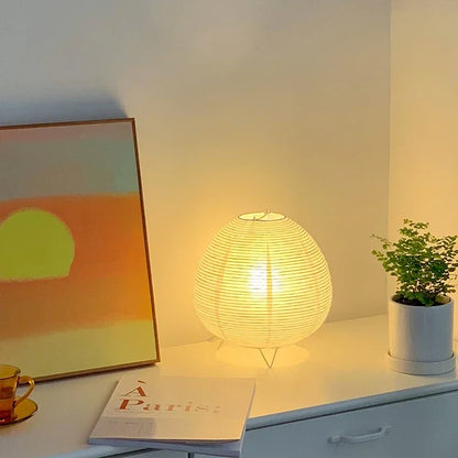 Japanese Lantern LED Table Lamp - Creative Rice Paper Light for Living Room  Bedroom Decor - ZOOMNSTORE