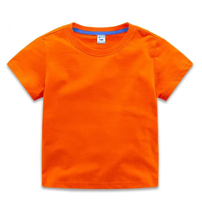 Summer Kids Tops Tees Baby Kids Tshirts Blouse Clothes 24M 2-10Years 10 Colors Solid Children T-shirt for Boys Girls Cotton