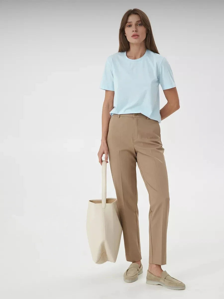 Cotton Summer Womens T-Shirt - Short Sleeve Loose Basic Top