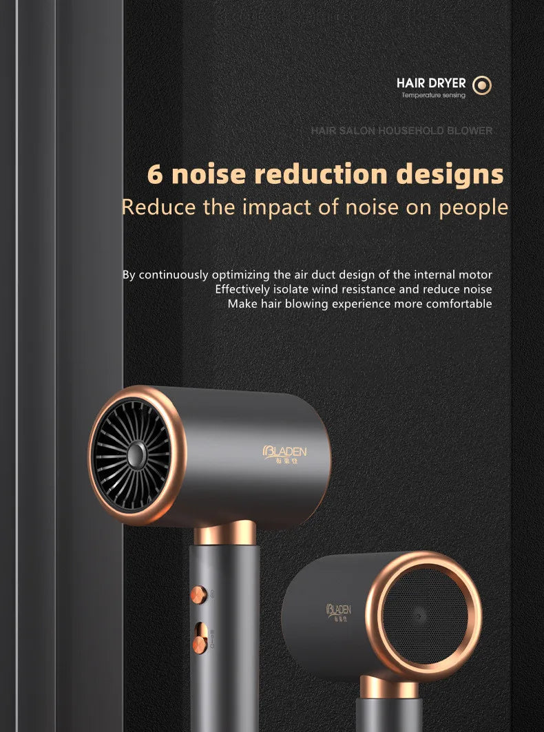 Professional Hair Dryer - Foldable High Power Negative Ion Blu-Ray Electric Blow Dryer