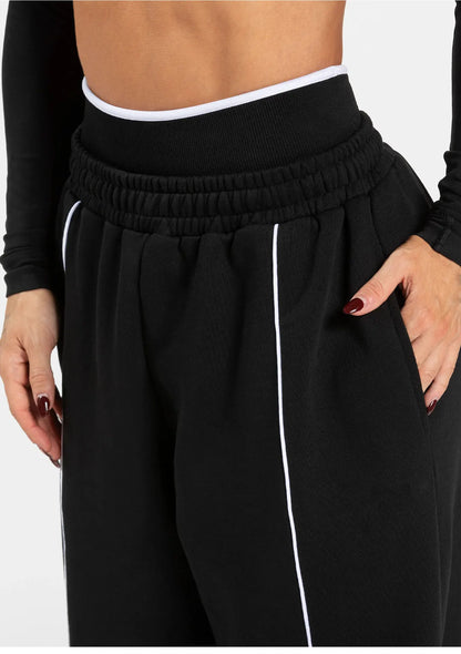 LOGO Loose Yoga Pants - Fashionable and Comfortable Casual Straight Yoga Pants with High Elasticity Fitness and Sports Pants