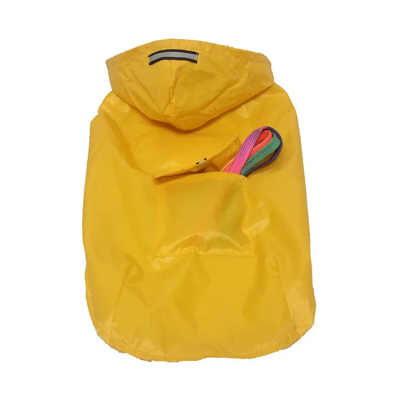 Dog Raincoat Waterproof Hoodie Jacket Rain Poncho Pet Rainwear Clothes with Reflective Stripe for All Sizes Big Puppies