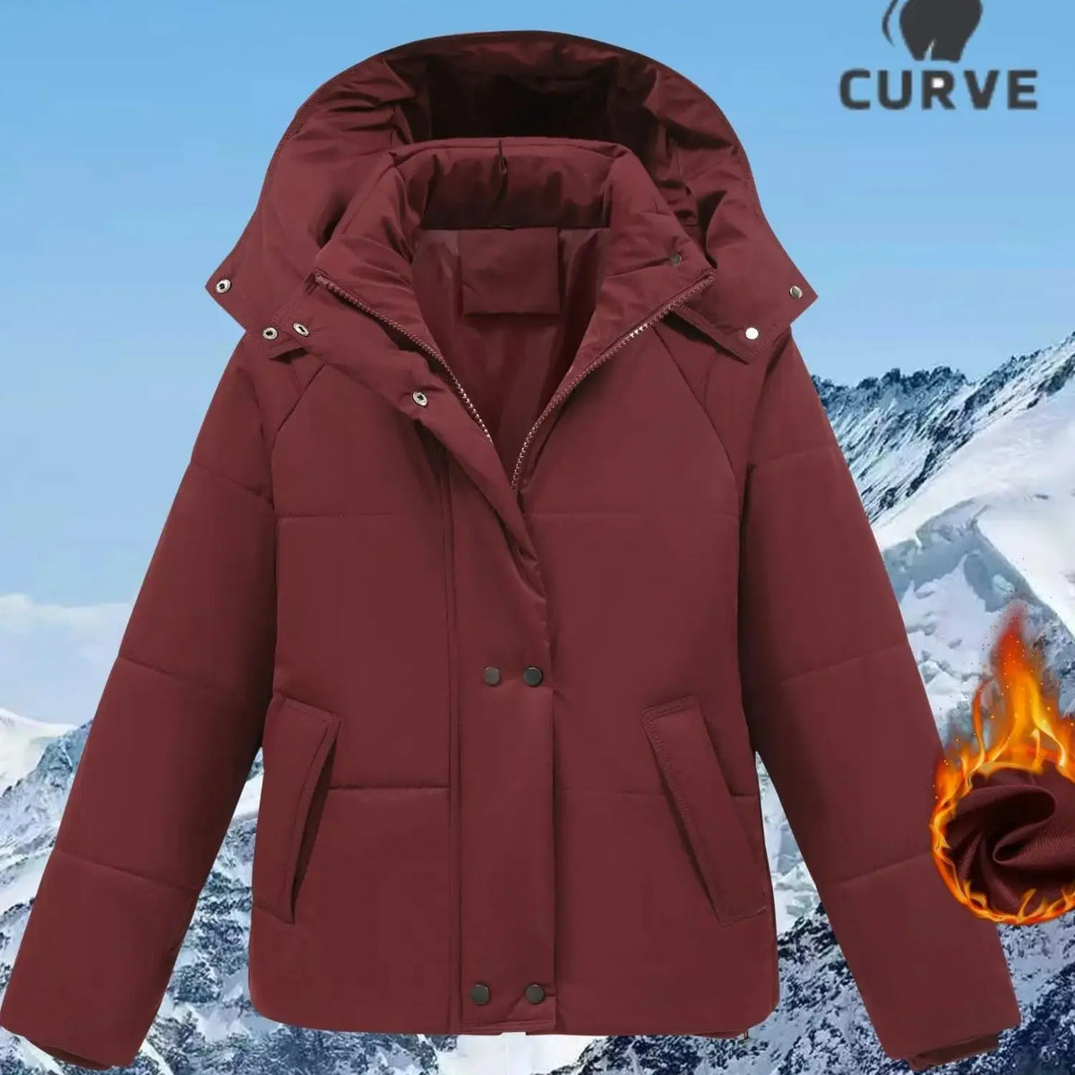Plus Size Winter Jacket for Women Windproof Warm Detachable Hood Puffy Coat Casual Versatile Outdoor Activities Fashionable Top