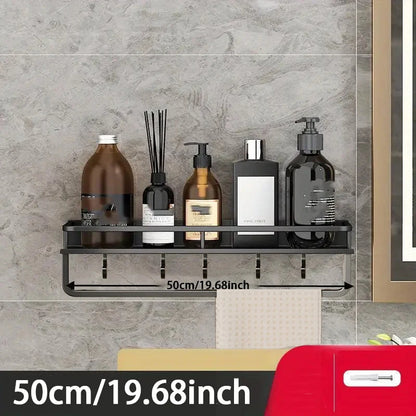 Wall-Mounted Aluminum Bathroom Storage Rack - Cosmetic Organizer