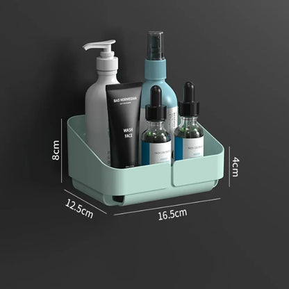 Bathroom Kitchen Wall Shelf - No-Drill Makeup  Shampoo Organizer