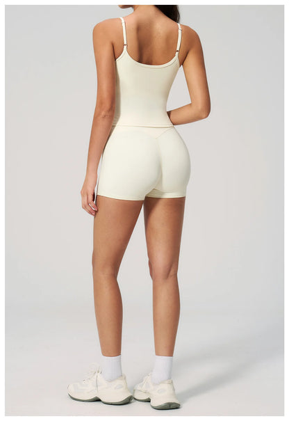 Summer Yoga Set 2 Pieces Women Tracksuit Workout Clothes Sports Outfits High Waist Shorts Fitness Sports Suit Female Gym Clothes
