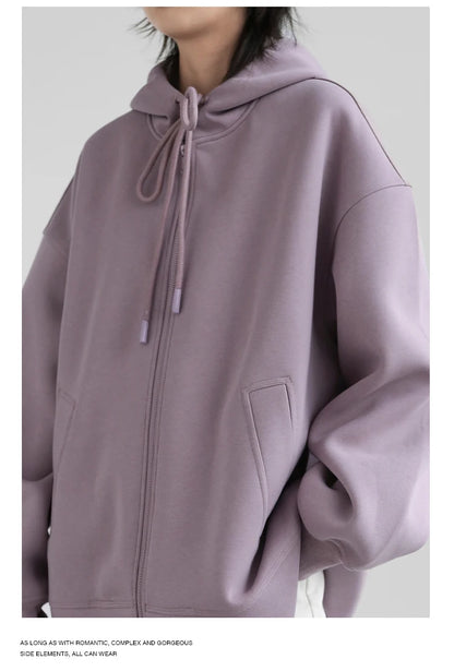 CHIC VEN Women Sweatshirts Hoodies Solid Loose Casual Hooded Female Tops Lady Coat Medium Length Overcoat Spring Autumn 2025