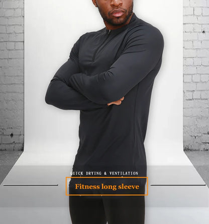 Men's Fitness T-Shirt - Long Sleeve Quick Dry Breathable Running Shirt for Sportswear