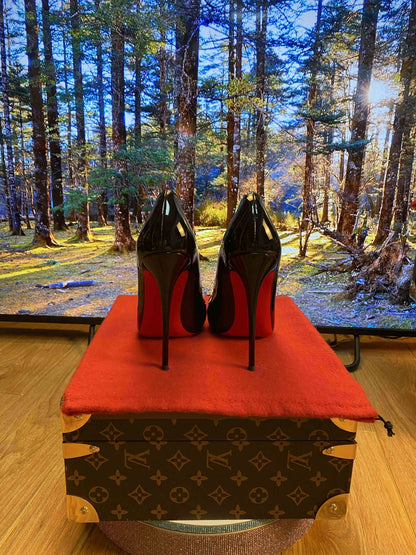 New Shallow Classic Patent Leather 12cm Fashionable and Versatile Work High Heels Nude 10cm Thin Heel Plus Size 33-46