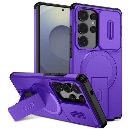 Lens Protect Camera Phone Case for Samsung S25 FE S26 S24 Ultra S23 Plus A37 A57 A17 A36 A56 A16 A55 Magnetic Kickstand Cover