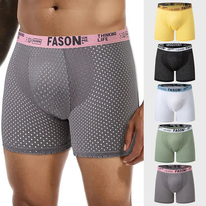 5-piece Set Of Men's Solid Color Underwear Breathable Quick Drying Fashionable Sporty Comfortable And Suitable For Teenagers