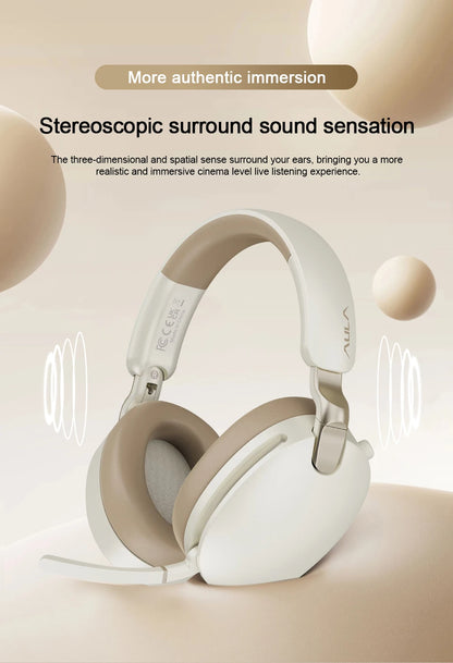 AULA New A500 Wireless Head-mounted Headphone 2.4G/Bluetooth/Wired Nolse Reduction Headsets E-sports Gaming Earphones with Mic