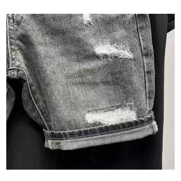 Men's Denim Shorts - Korean Trendy Slim Fit Knee Length Casual Summer Wear