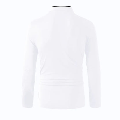 Men's Long Sleeve T-Shirt – Breathable Polyester Knit Fabric Casual Summer Top