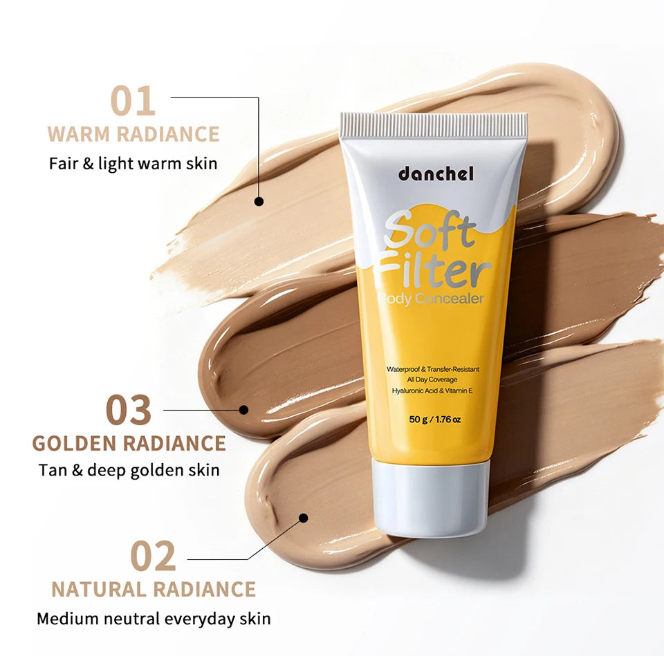 Body Concealer Waterproof Transfer Resistant Long Lasting High Coverage Natural Finish Makeup for Scars Spots Veins Tattoos